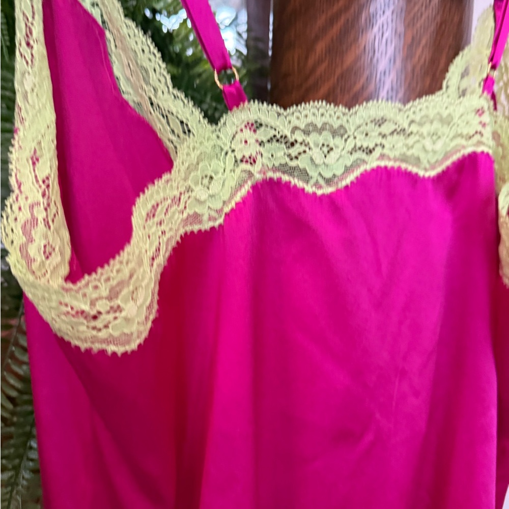 Vannina Vesperini 100% Silk  Pink and Yellow Lace Camisole - Picture 9 of 9